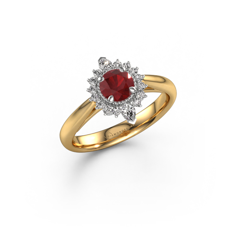 Image of Engagement ring Susan 585 gold Ruby 5 mm