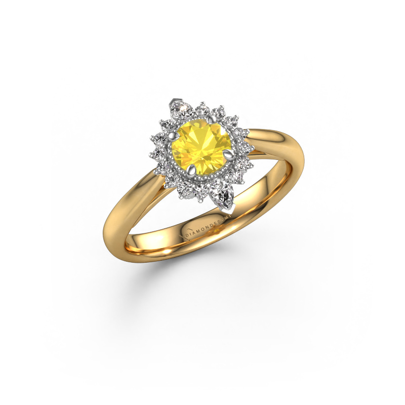 Image of Engagement ring Susan 585 gold Yellow sapphire 5 mm