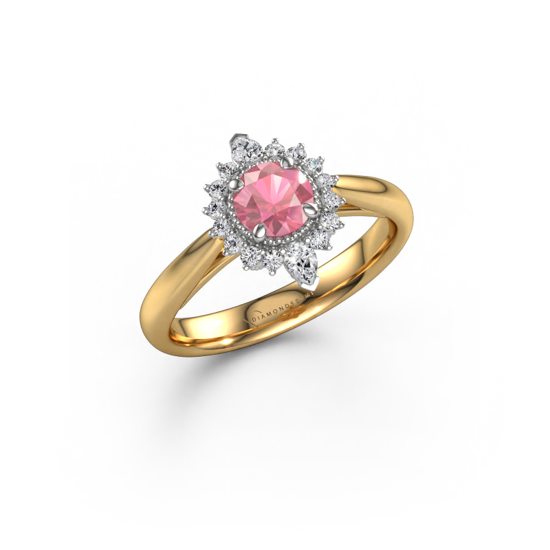 Image of Engagement ring Susan 585 gold Tourmaline pink 5 mm