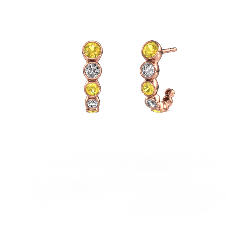 Bild von Ohrsteckers Suzie 585 Roségold Gelb Saphir 3.8 mm