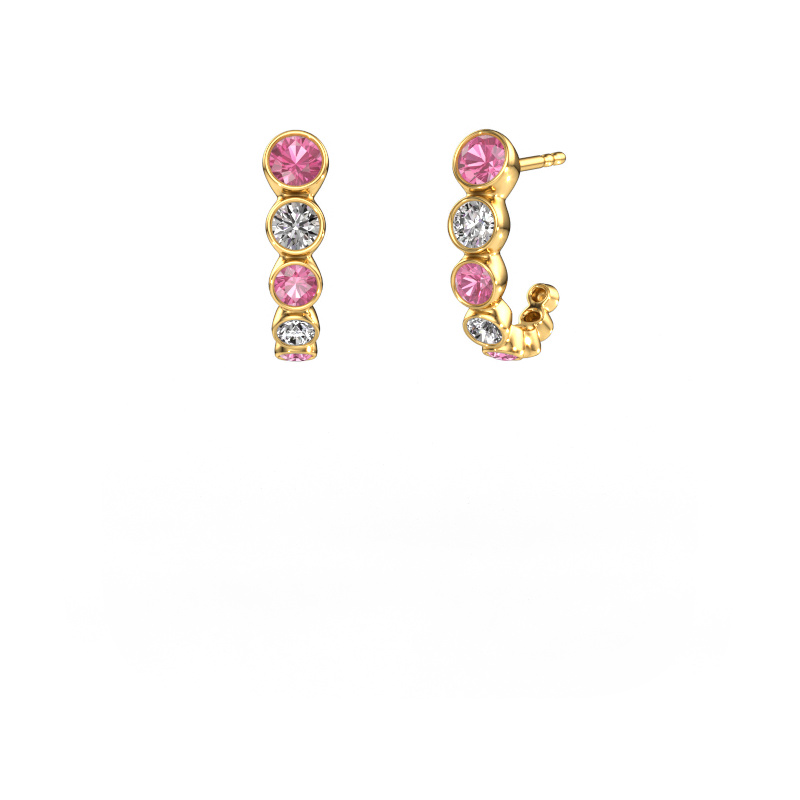 Image of Stud earrings Suzie 585 gold Pink sapphire 3.8 mm