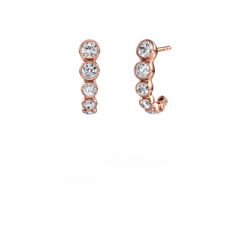 Image of Stud earrings Suzie 585 rose gold Diamond 1.560 crt