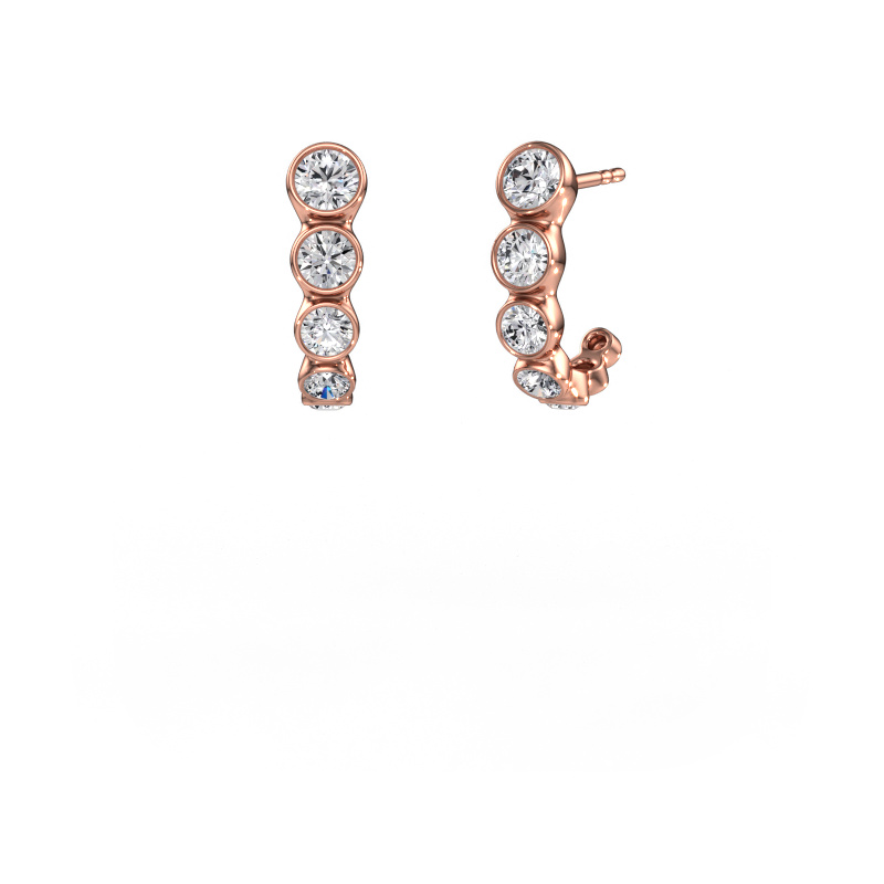 Image of Stud earrings Suzie 585 rose gold Diamond 1.720 crt