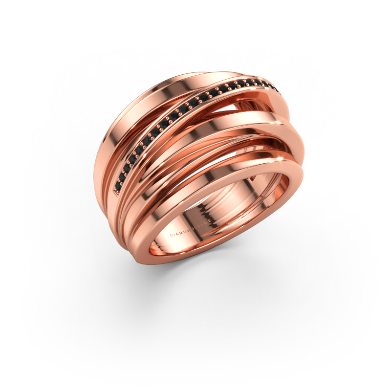 Immagine di Anello Swinda 585 oro rosa Diamante nero 0.15 crt