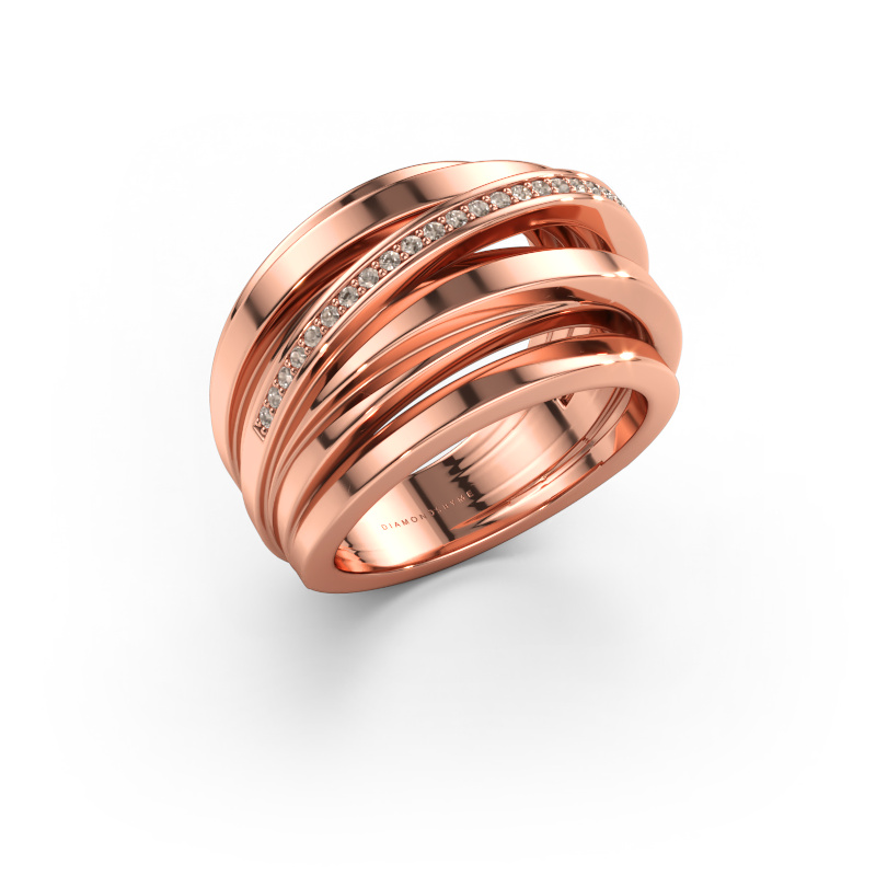 Bild av Ring Swinda 585 roséguld Brun diamant 0.125 crt