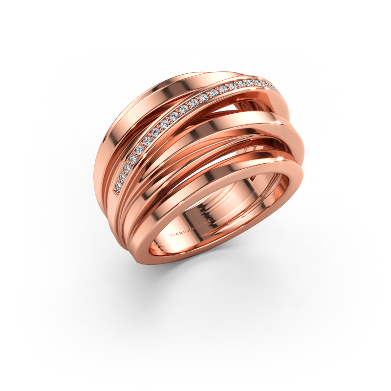 Immagine di Anello Swinda 585 oro rosa Diamante 0.125 crt