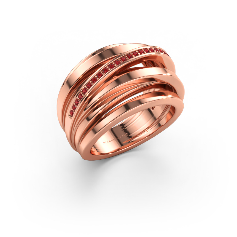 Immagine di Anello Swinda 585 oro rosa Rubino 1 mm