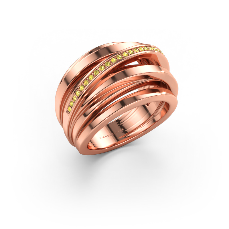 Bild av Ring Swinda 585 roséguld Gul safir 1 mm