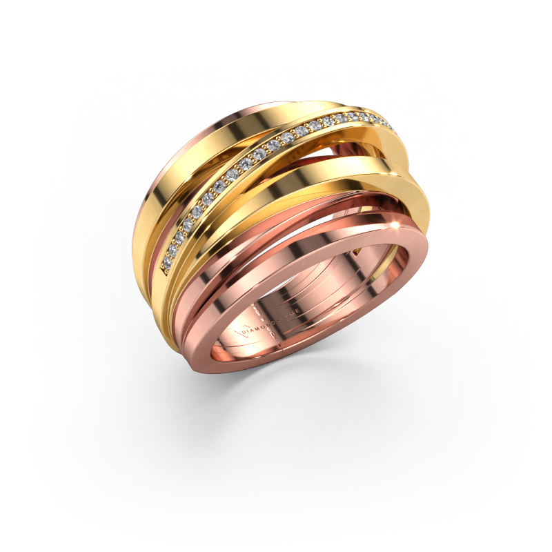Image of Ring Swinda 585 rose gold Zirconia 1 mm