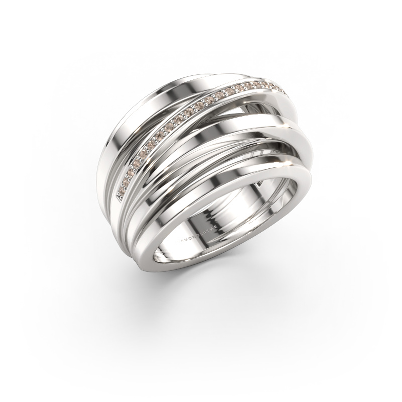 Bild av Ring Swinda 585 vitt guld Brun diamant 0.125 crt