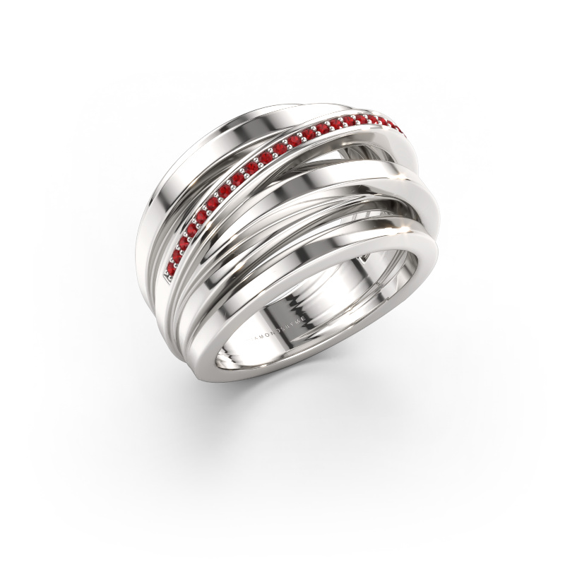 Bild av Ring Swinda 585 vitt guld Rubin 1 mm