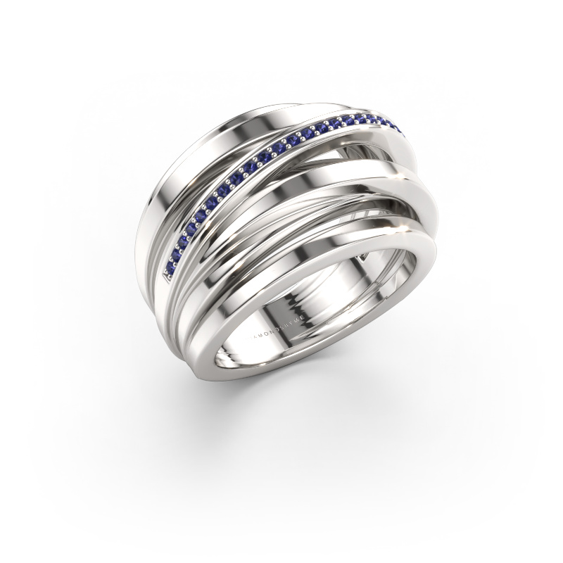 Immagine di Anello Swinda 585 oro bianco Zaffiro 1 mm
