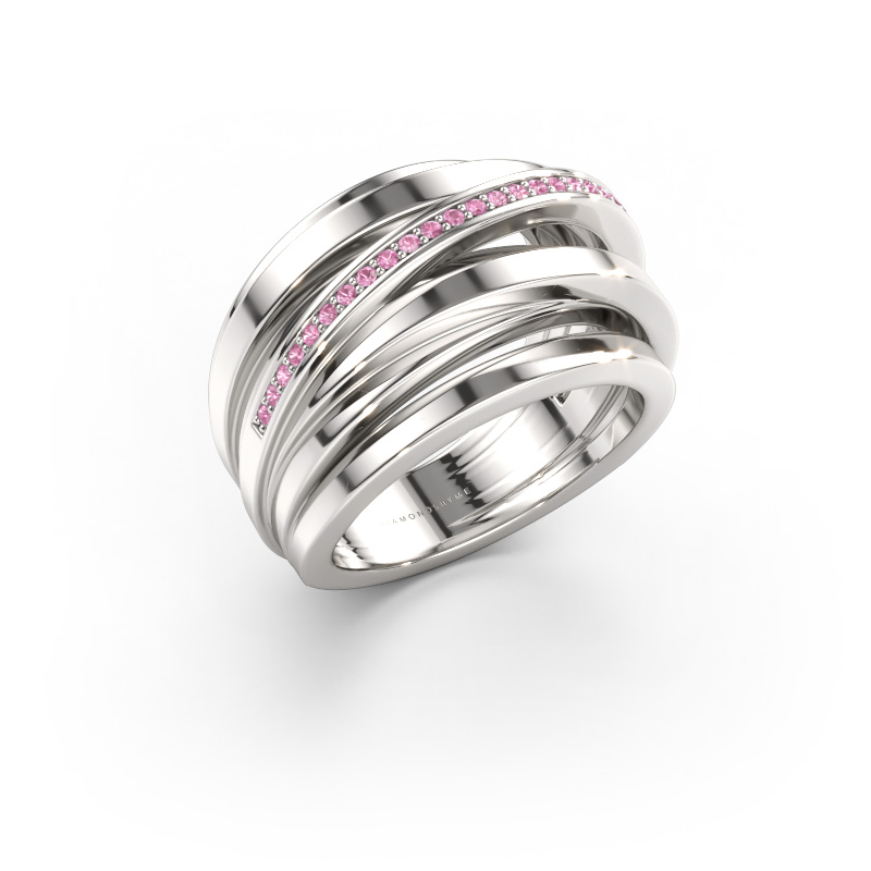 Bild av Ring Swinda 585 vitt guld Rosa safir 1 mm