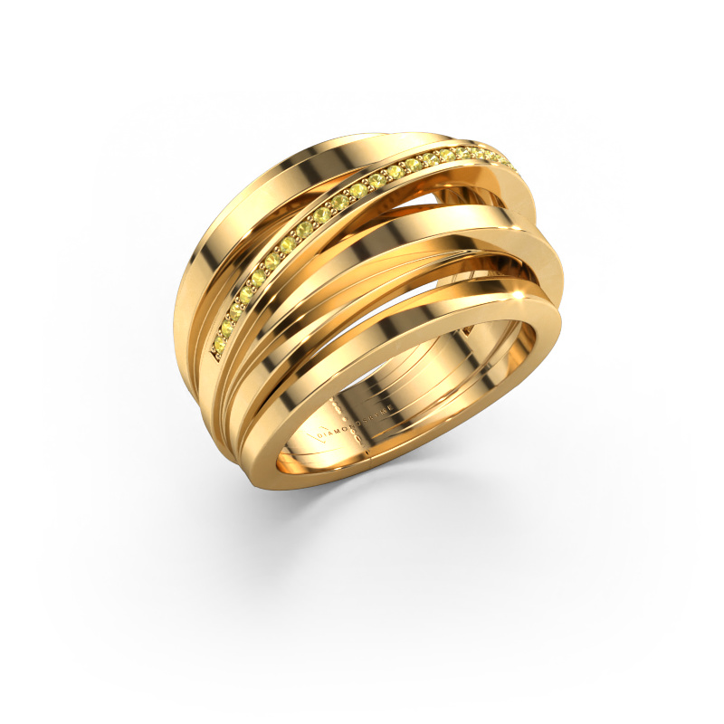 Image of Ring Swinda 585 gold Yellow sapphire 1 mm