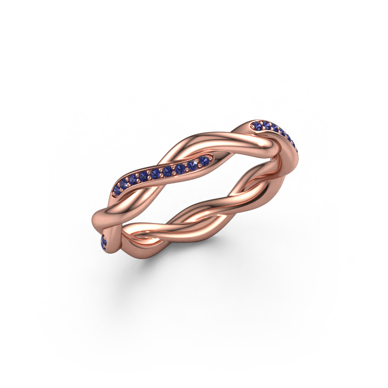 Image of Stackable ring Swing half 585 rose gold Sapphire 1 mm