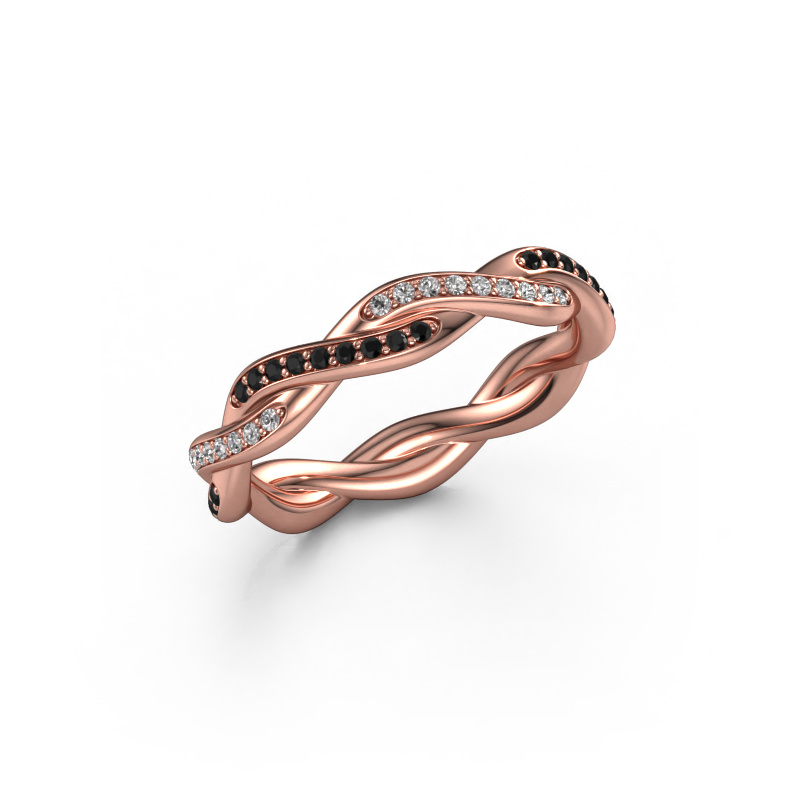 Image of Stackable ring Swing full 585 rose gold Black diamond 0.396 crt