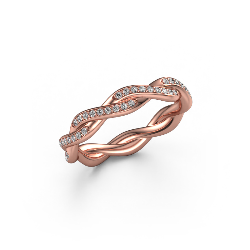 Image of Stackable ring Swing full 585 rose gold Zirconia 1 mm