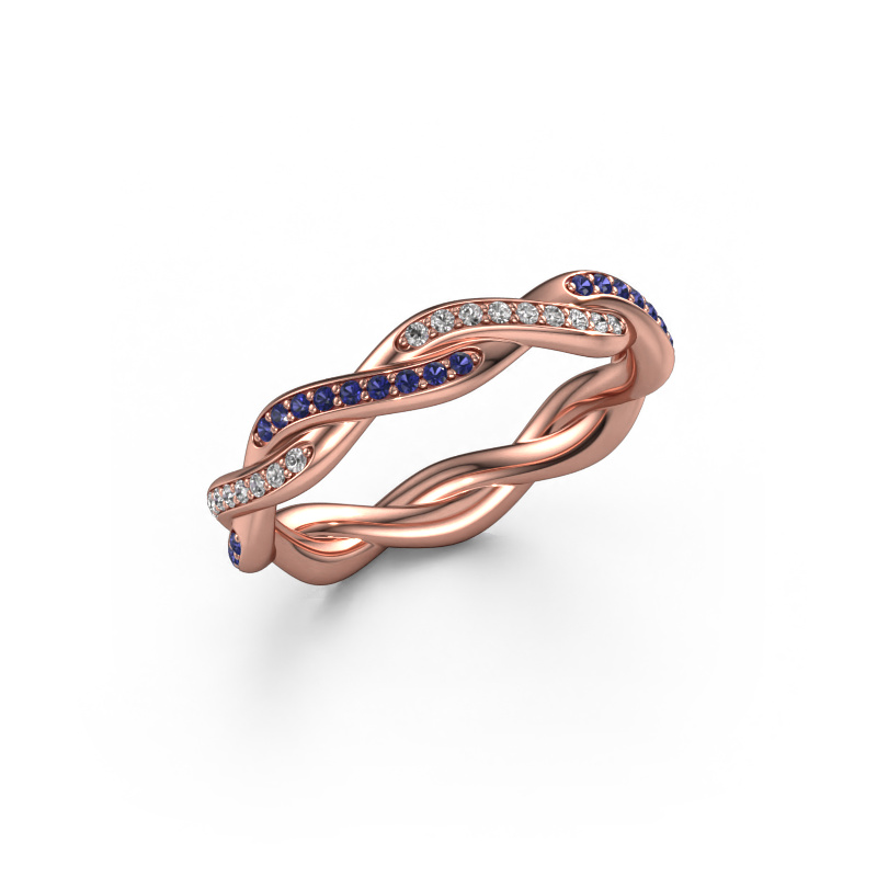 Image of Stackable ring Swing full 585 rose gold Sapphire 1 mm