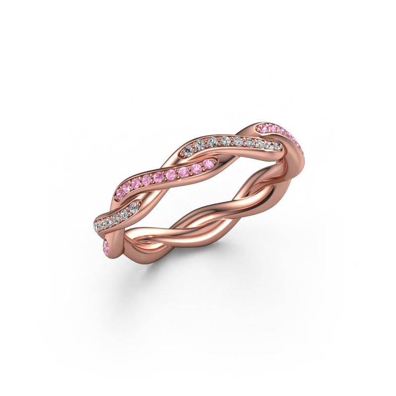 Image of Stackable ring Swing full 585 rose gold Pink sapphire 1 mm