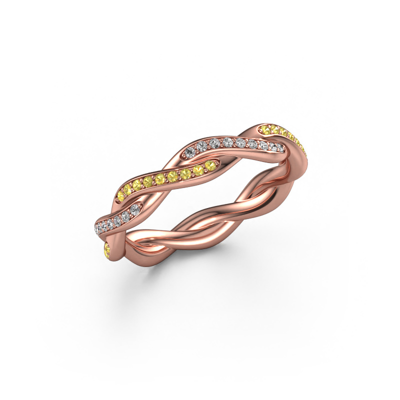 Image of Stackable ring Swing full 585 rose gold Yellow sapphire 1 mm