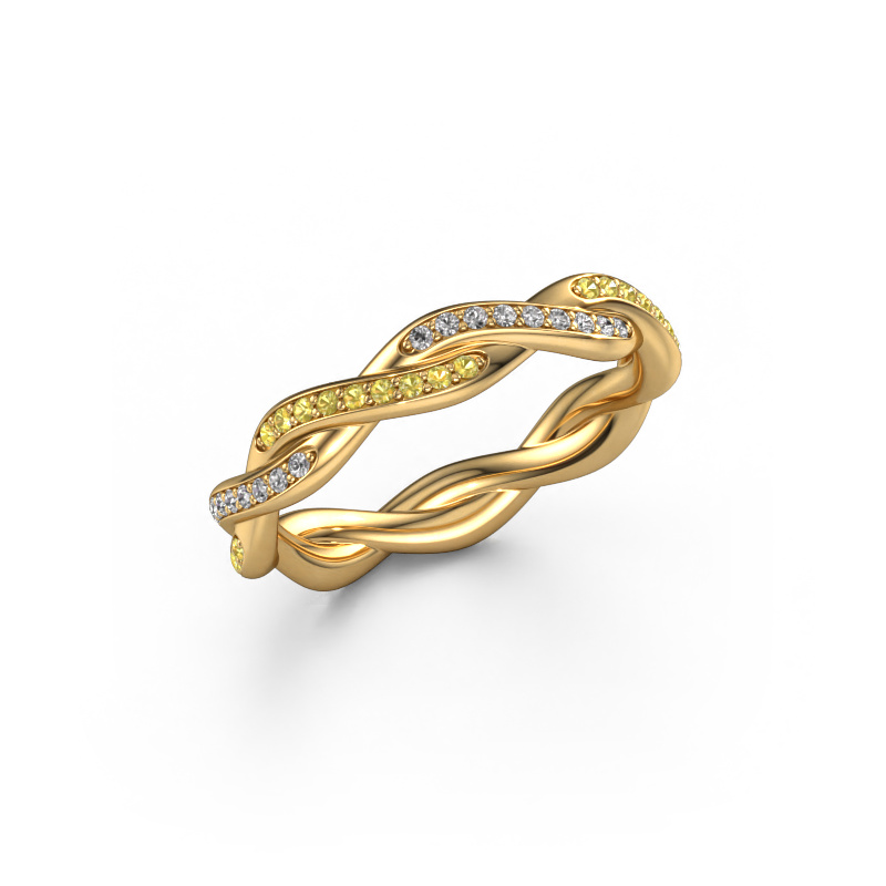 Image of Stackable ring Swing full 585 gold Yellow sapphire 1 mm