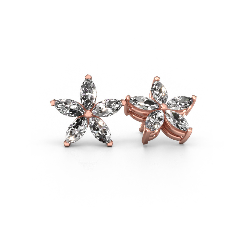Image of Stud earrings Sylvana 585 rose gold Lab grown diamond 1.40 crt