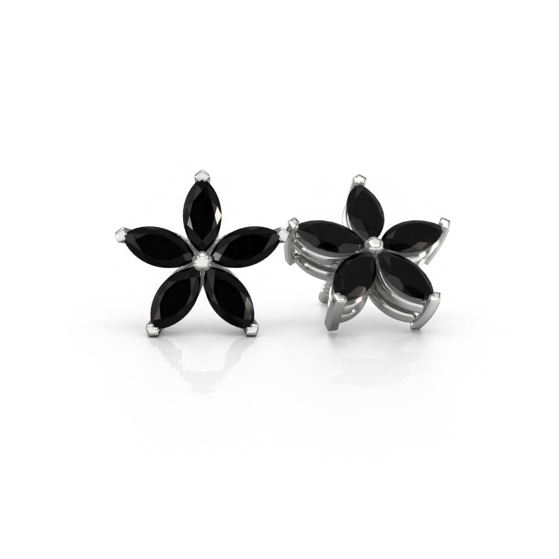 Image of Stud earrings Sylvana 950 platinum Black diamond 1.68 crt