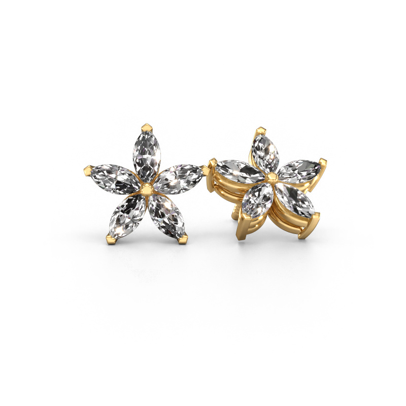 Image of Stud earrings Sylvana 585 gold Lab grown diamond 1.40 crt
