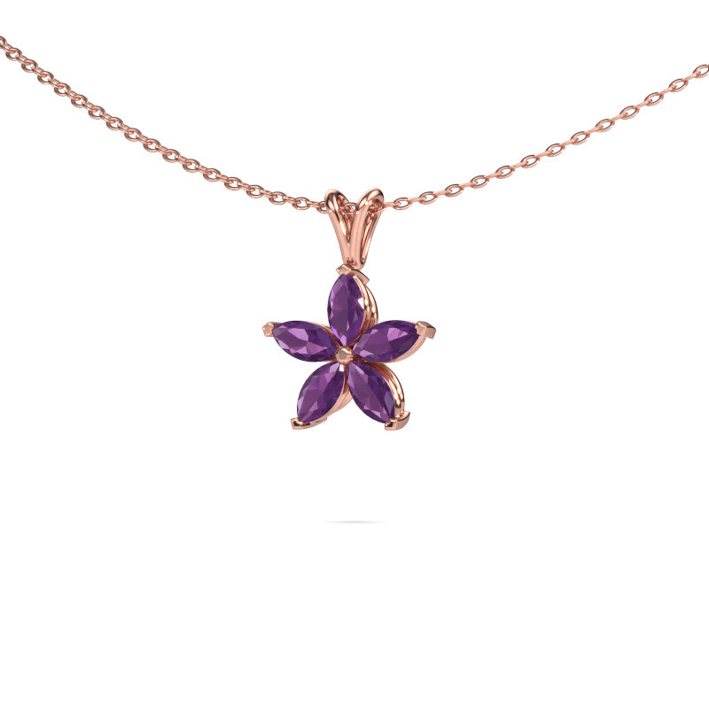 Image of Pendant Sylvana 585 rose gold Amethyst 5x2.5 mm
