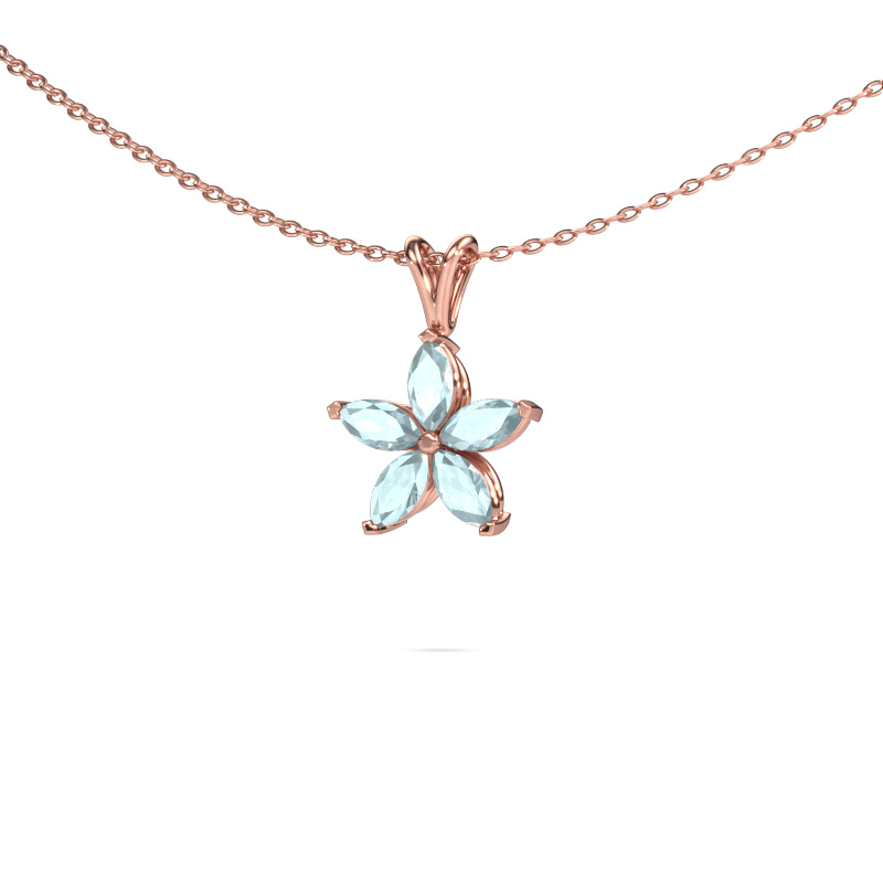 Bild von Anhänger Sylvana 585 Roségold Aquamarin 5x2.5 mm