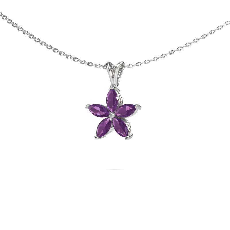 Image of Pendant Sylvana 950 platinum Amethyst 5x2.5 mm