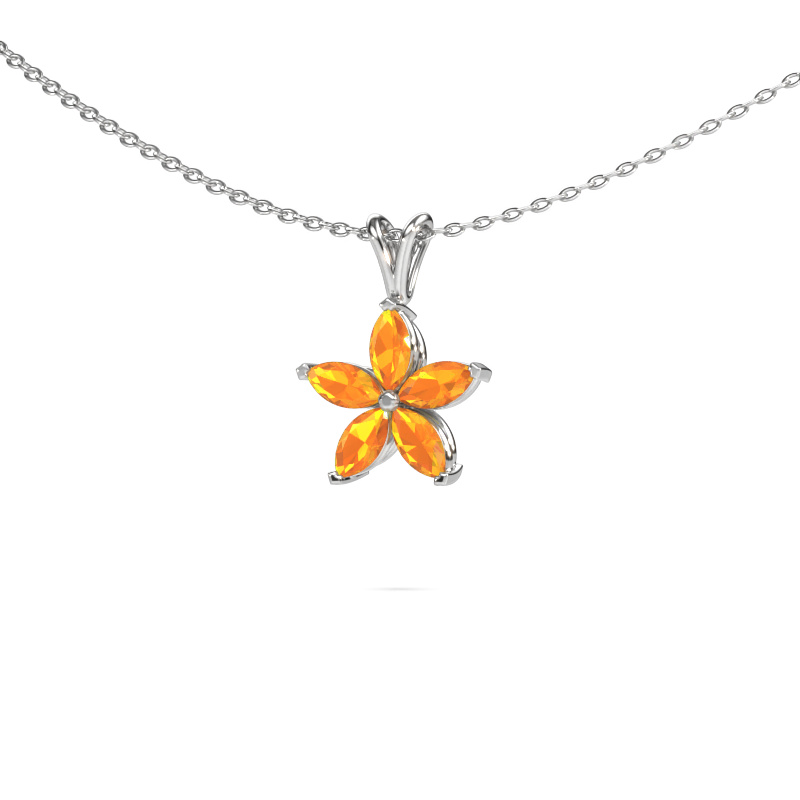 Image of Pendant Sylvana 950 platinum Citrin 5x2.5 mm