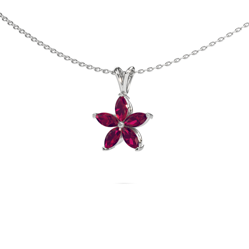 Image of Pendant Sylvana 950 platinum Rhodolite 5x2.5 mm