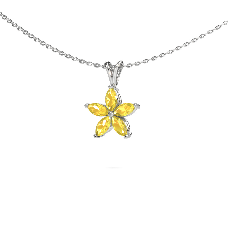 Bild von Anhänger Sylvana 585 Weißgold Gelb Saphir 5x2.5 mm