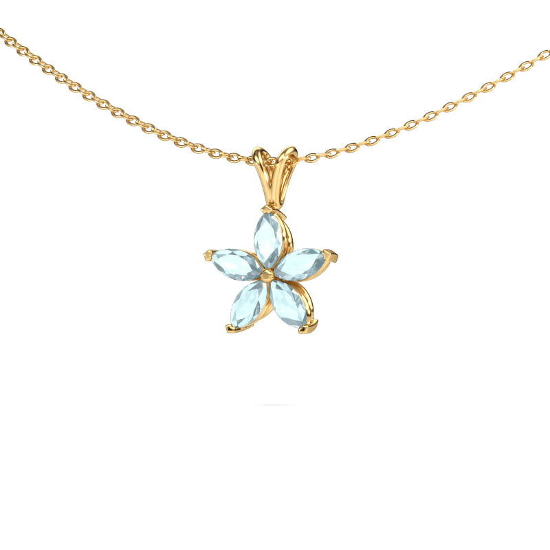 Image of Pendant Sylvana 585 gold Aquamarine 5x2.5 mm
