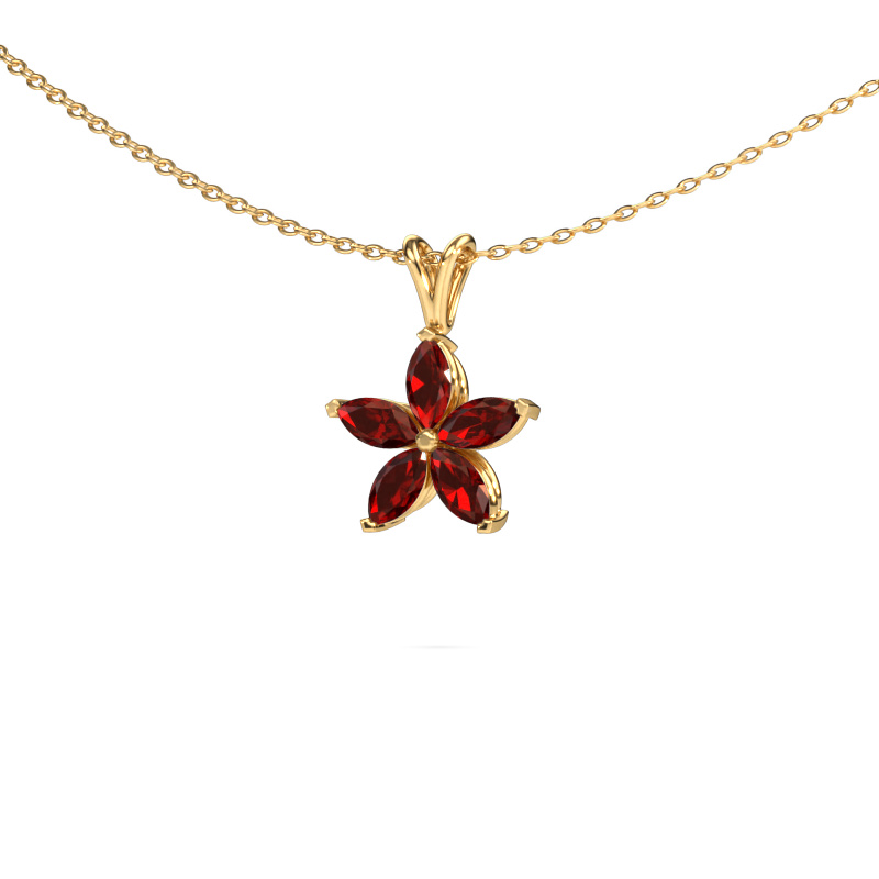 Image of Pendant Sylvana 585 gold Garnet 5x2.5 mm