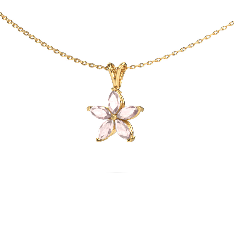 Image of Pendant Sylvana 585 gold Morganite champagne 5x2.5 mm