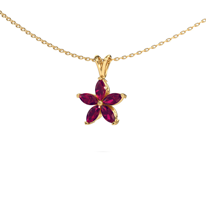 Image of Pendant Sylvana 585 gold Rhodolite 5x2.5 mm