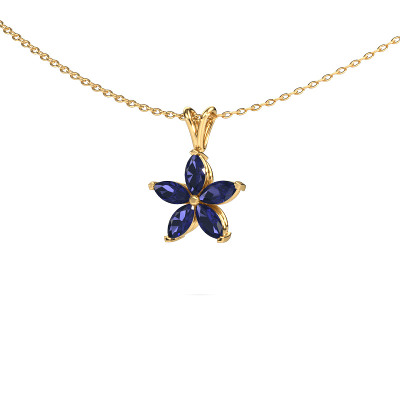 Image of Pendant Sylvana 585 gold Sapphire 5x2.5 mm