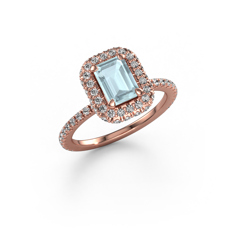 Image of Engagement ring Talitha EME 585 rose gold Aquamarine 7x5 mm