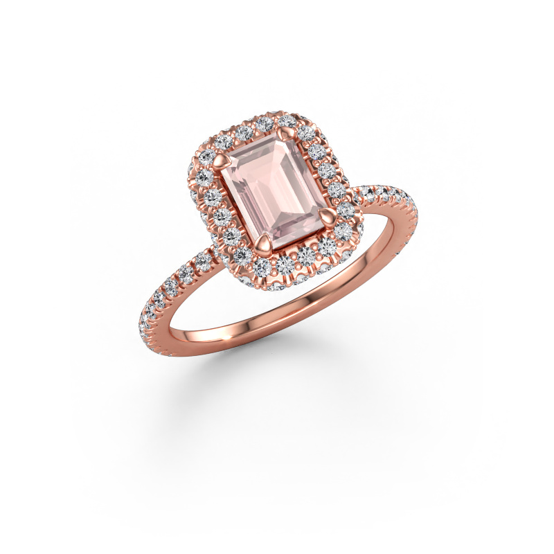 Bild av Förlovningsring Talitha EME 585 roséguld Champagnefärgad morganit 7x5 mm