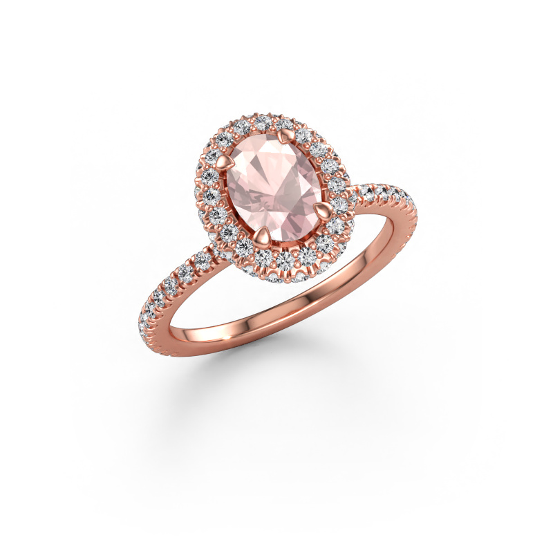 Immagine di Anello di fidanzamento Talitha OVL 585 oro rosa Morganite champagne 7x5 mm