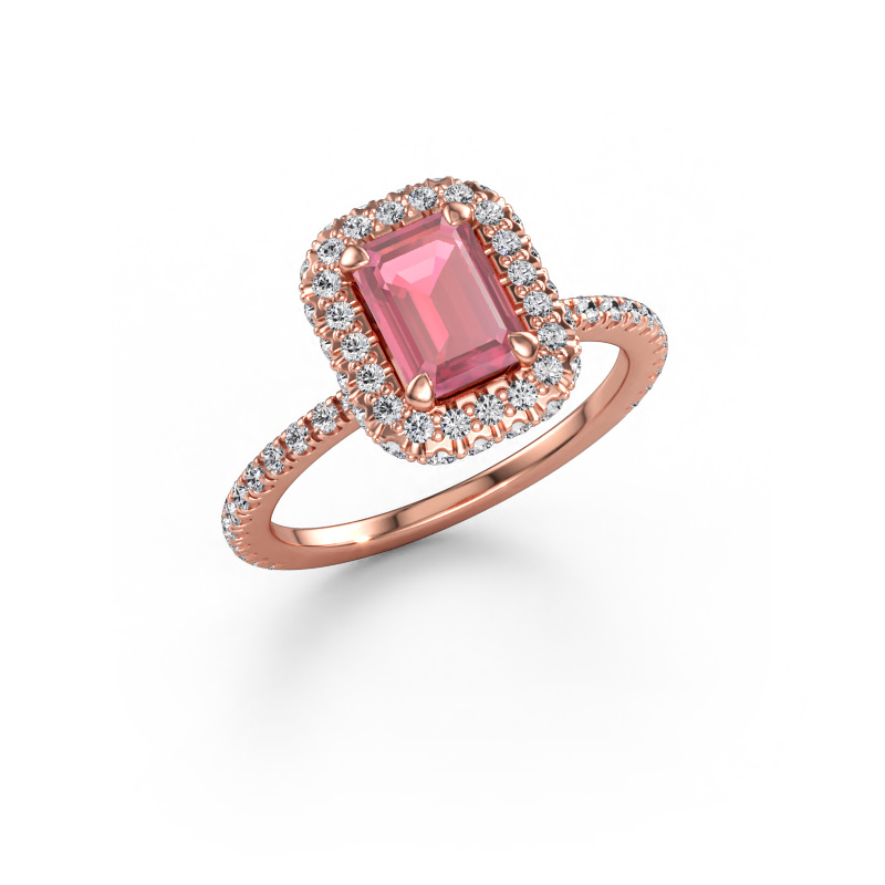 Bild av Förlovningsring Talitha EME 585 roséguld Rosa turmalin 7x5 mm
