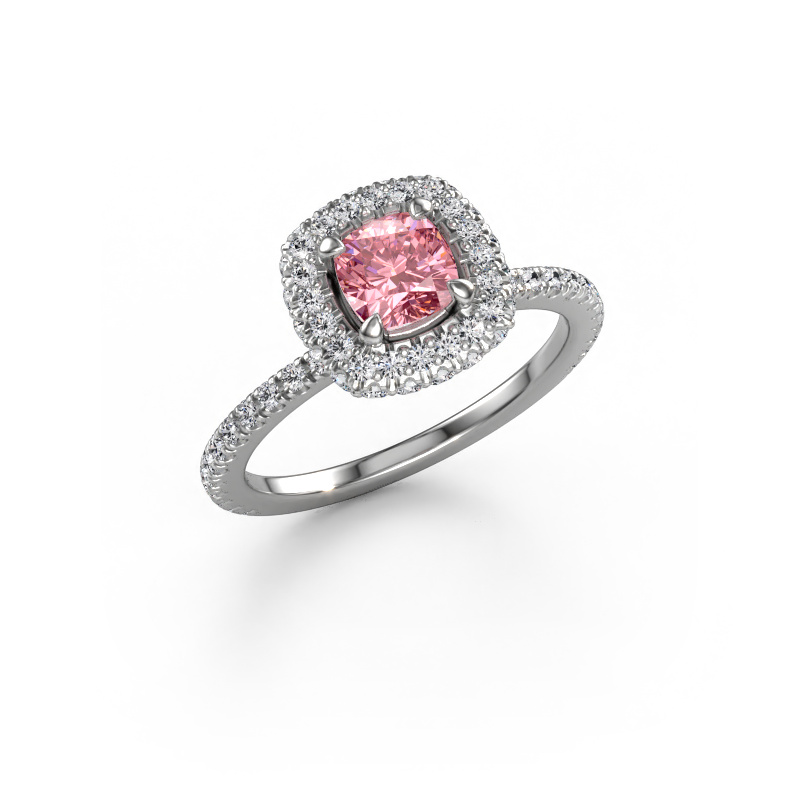 Image of Engagement ring Talitha CUS 950 platinum Pink lab grown diamond 5 mm