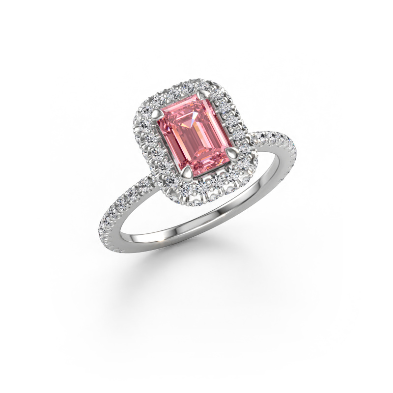 Immagine di Anello di fidanzamento Talitha EME 950 platino Diamante lab grown rosa 7x5 mm