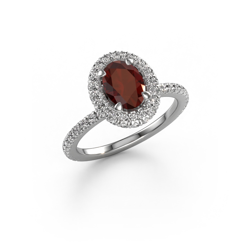 Image of Engagement ring Talitha OVL 950 platinum Garnet 7x5 mm