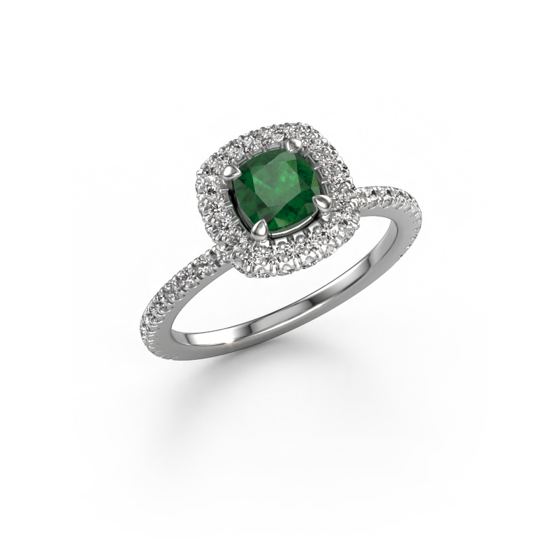 Image of Engagement ring Talitha CUS 585 white gold Emerald 5 mm