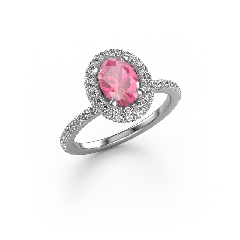 Bild von Verlobungsring Talitha OVL 950 Platin Pink Saphir 7x5 mm