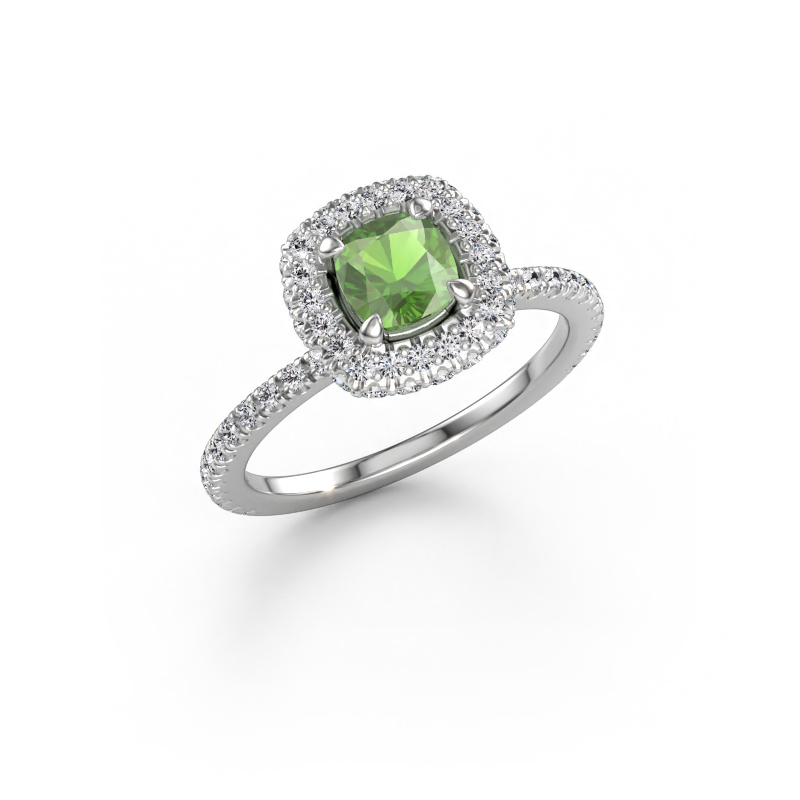 Immagine di Anello di fidanzamento Talitha CUS 950 platino Tormalina verde 5 mm