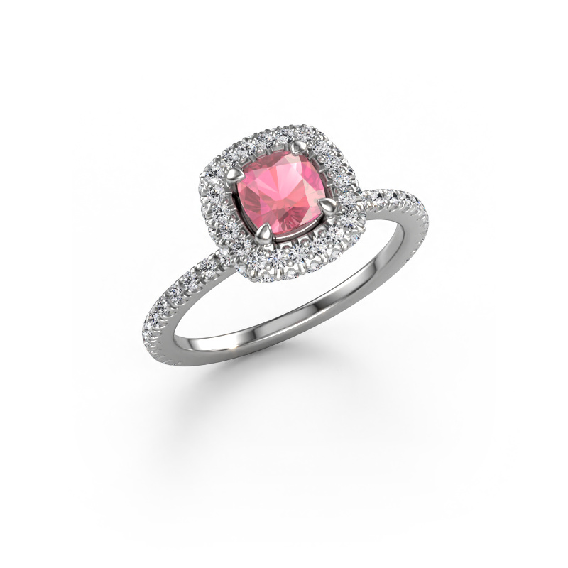 Image of Engagement ring Talitha CUS 585 white gold Tourmaline pink 5 mm